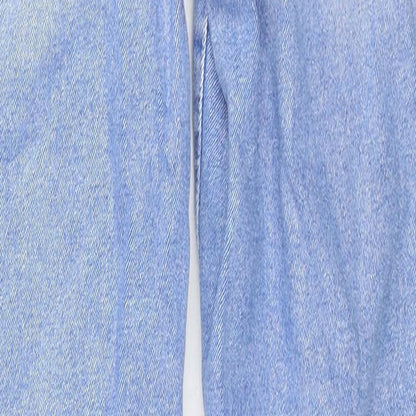 George Womens Blue Cotton Straight Jeans Size 10 L29 in Regular Zip