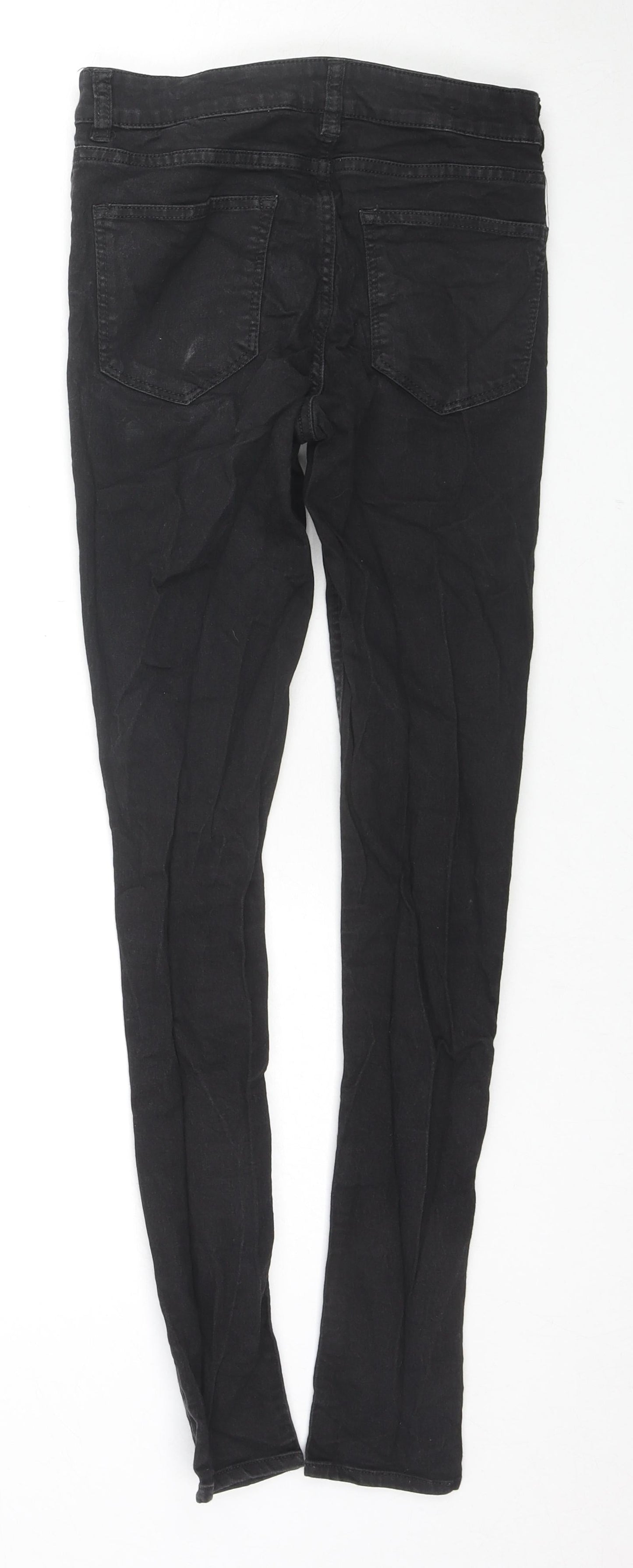Divided by H&M Womens Black Cotton Skinny Jeans Size 8 L28 in Slim Zip