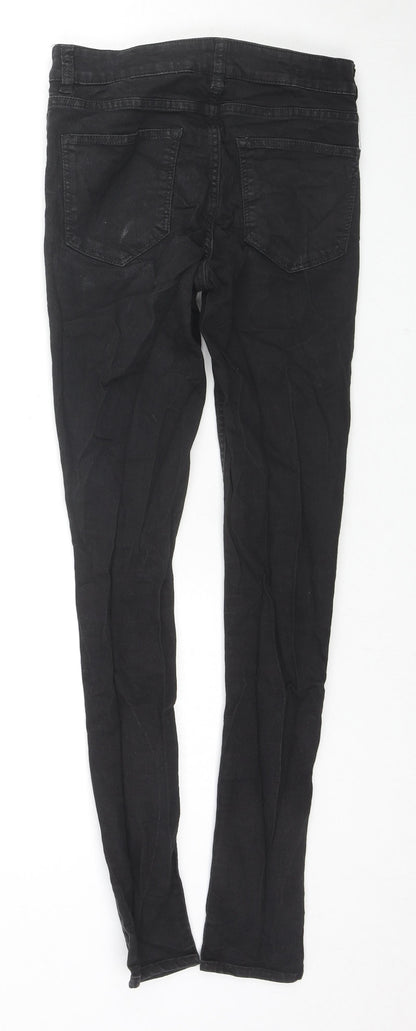 Divided by H&M Womens Black Cotton Skinny Jeans Size 8 L28 in Slim Zip
