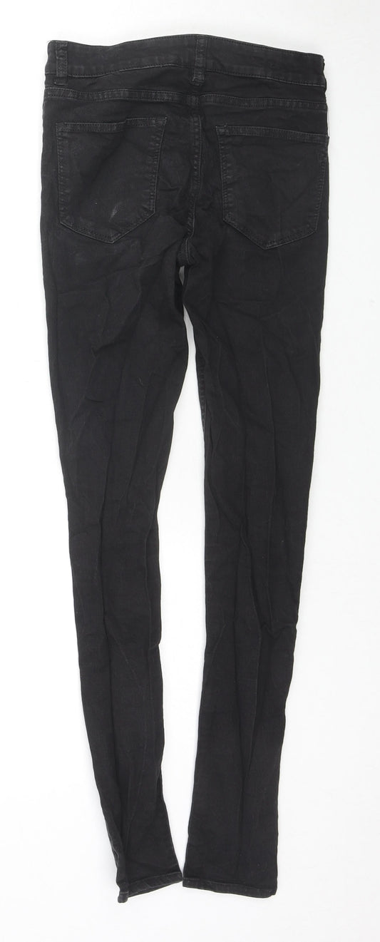 Divided by H&M Womens Black Cotton Skinny Jeans Size 8 L28 in Slim Zip