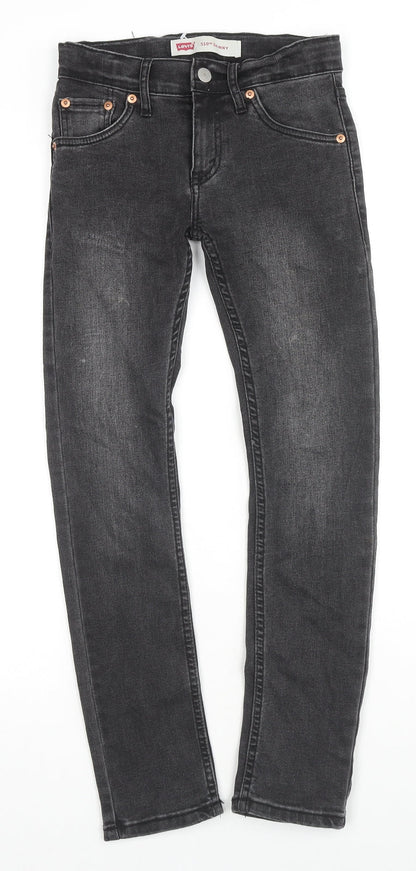 Levi's Womens Black Cotton Skinny Jeans Size 10 L26 in Regular Zip