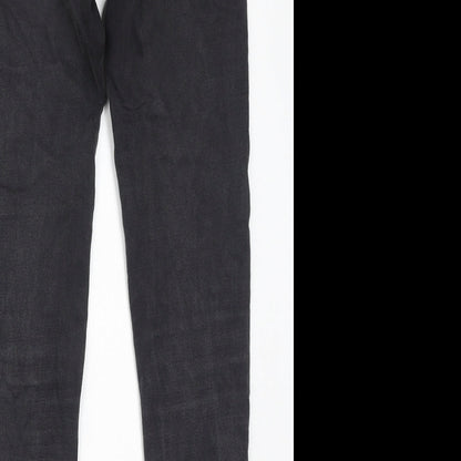 Denim & Co. Womens Black Cotton Skinny Jeans Size 10 L29 in Regular Zip