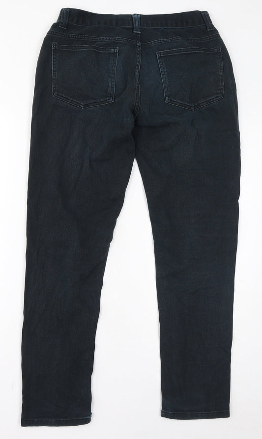 Denim & Co. Womens Green Cotton Straight Jeans Size 30 in L32 in Regular Zip