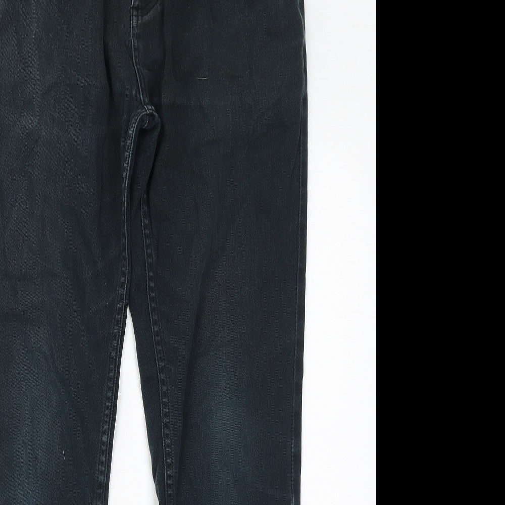 Denim & Co. Womens Green Cotton Straight Jeans Size 30 in L32 in Regular Zip