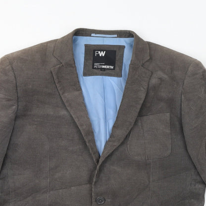 Mens UK Size 40 Peter Werth Regular Brown Suit Jacket