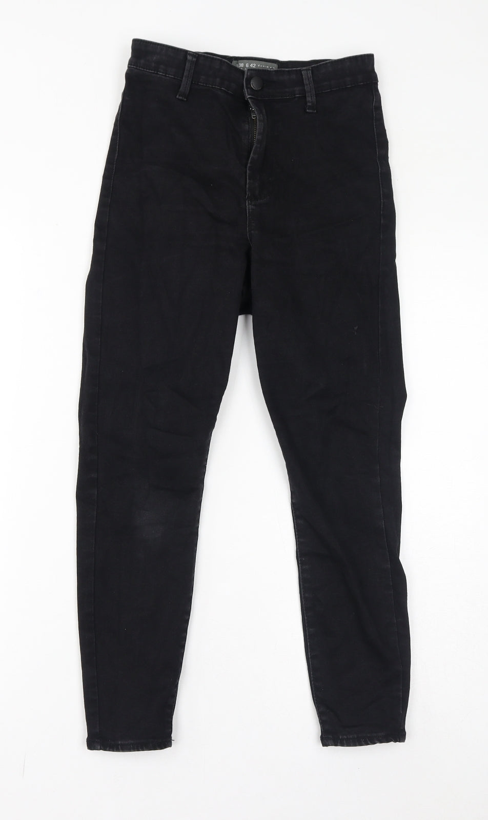 Denim & Co. Womens Black Cotton Skinny Jeans Size 10 L23 in Regular Zip