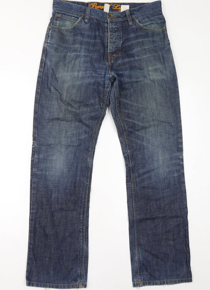Parallel Womens Blue Cotton Straight Jeans Size 32 in L32 in Regular Zip