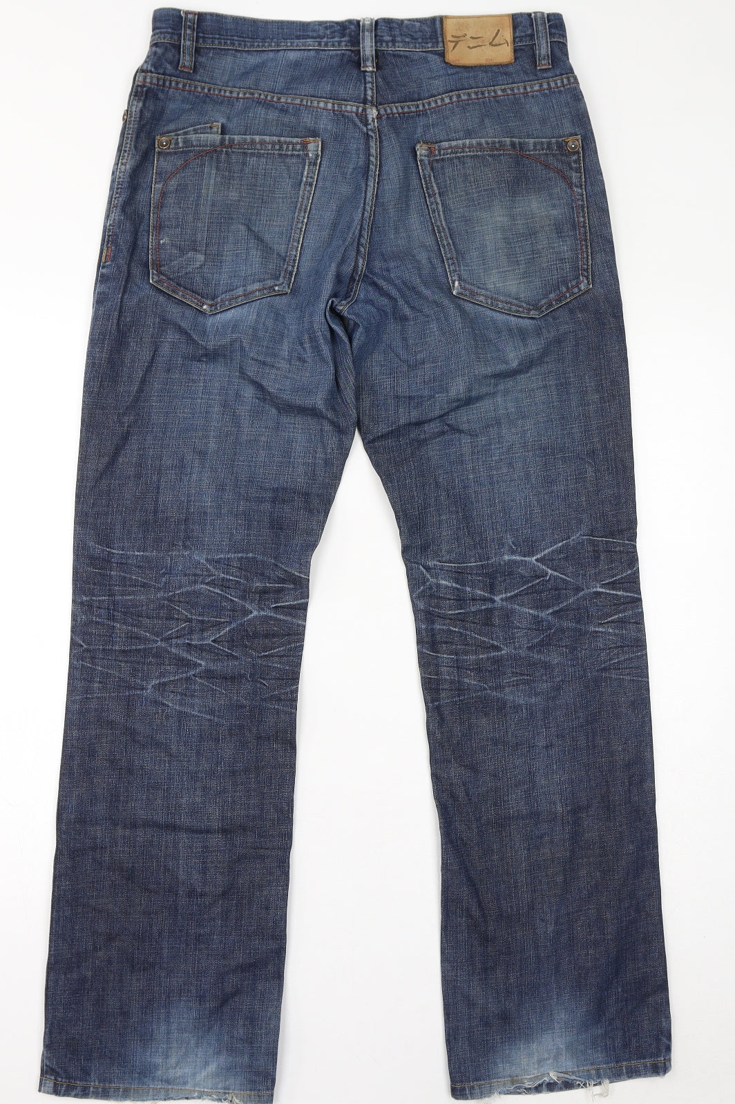 Parallel Womens Blue Cotton Straight Jeans Size 32 in L32 in Regular Zip