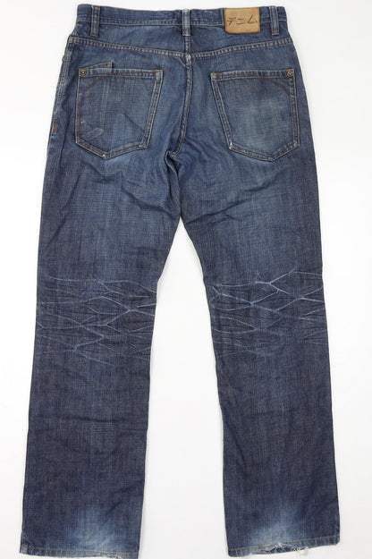 Parallel Womens Blue Cotton Straight Jeans Size 32 in L32 in Regular Zip