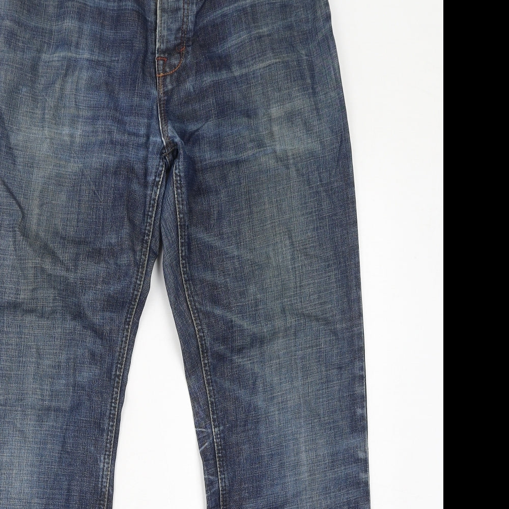 Parallel Womens Blue Cotton Straight Jeans Size 32 in L32 in Regular Zip