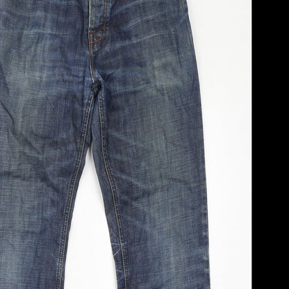 Parallel Womens Blue Cotton Straight Jeans Size 32 in L32 in Regular Zip