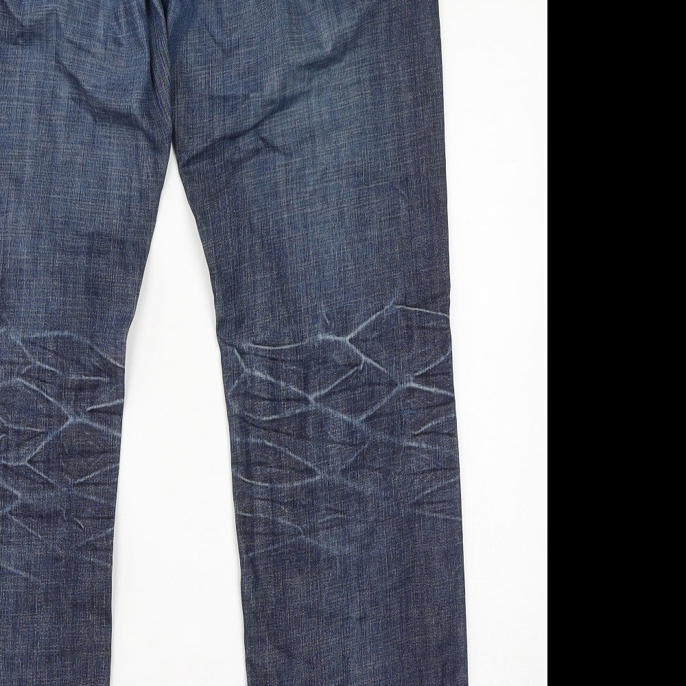 Parallel Womens Blue Cotton Straight Jeans Size 32 in L32 in Regular Zip
