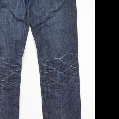Parallel Womens Blue Cotton Straight Jeans Size 32 in L32 in Regular Zip