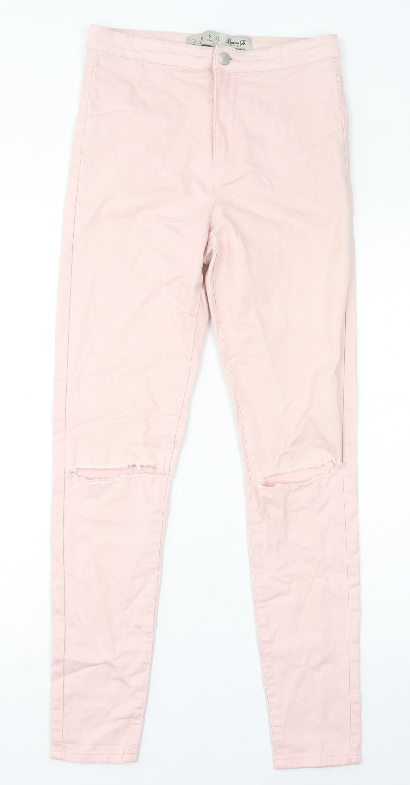 Denim & Co. Womens Pink Cotton Skinny Jeans Size 10 L28 in Regular Zip