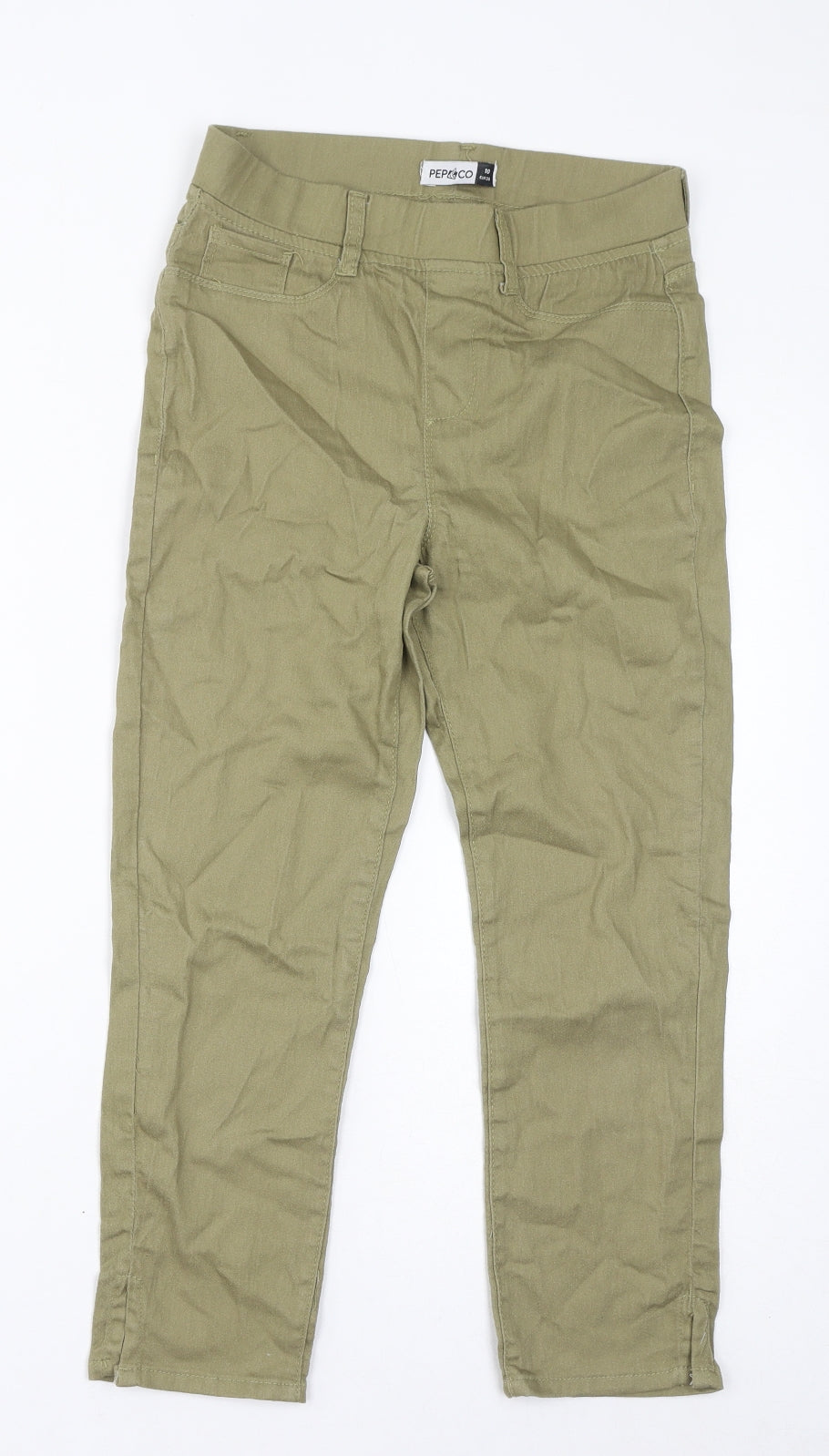 PEP&CO Womens Green Cotton Jegging Jeans Size 10 L23 in Regular