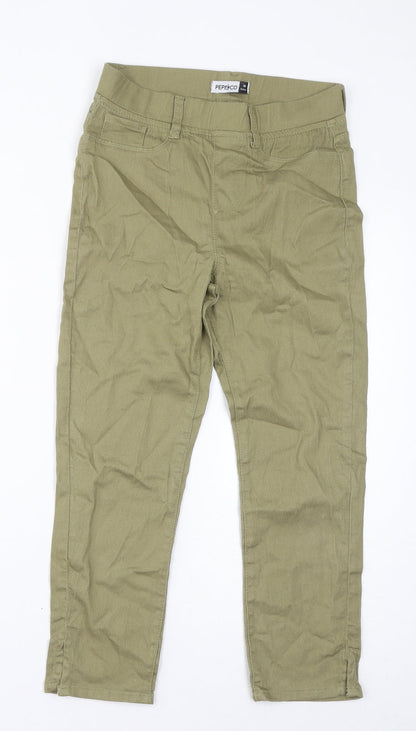 PEP&CO Womens Green Cotton Jegging Jeans Size 10 L23 in Regular