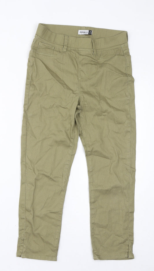 PEP&CO Womens Green Cotton Jegging Jeans Size 10 L23 in Regular