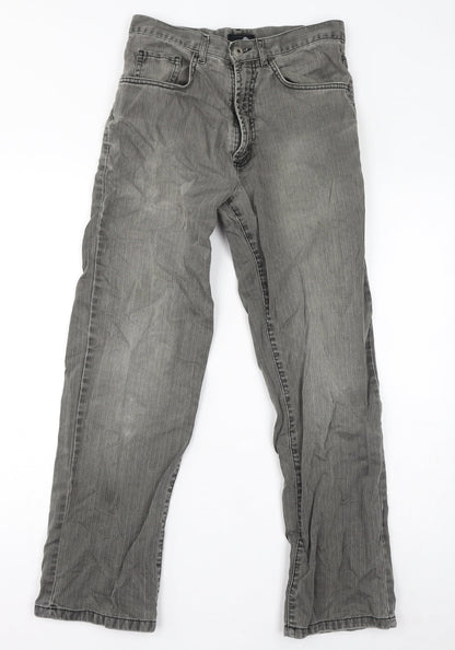 Exclusively Womens Grey Cotton Straight Jeans Size 30 in L30 in Regular Zip