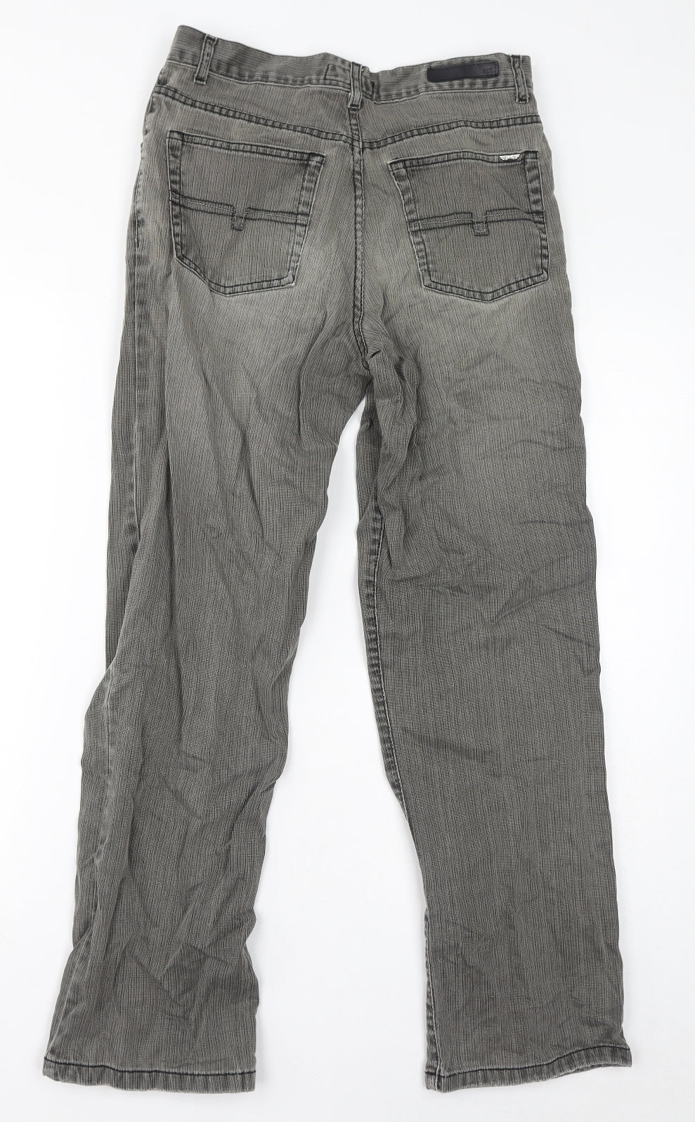 Exclusively Womens Grey Cotton Straight Jeans Size 30 in L30 in Regular Zip
