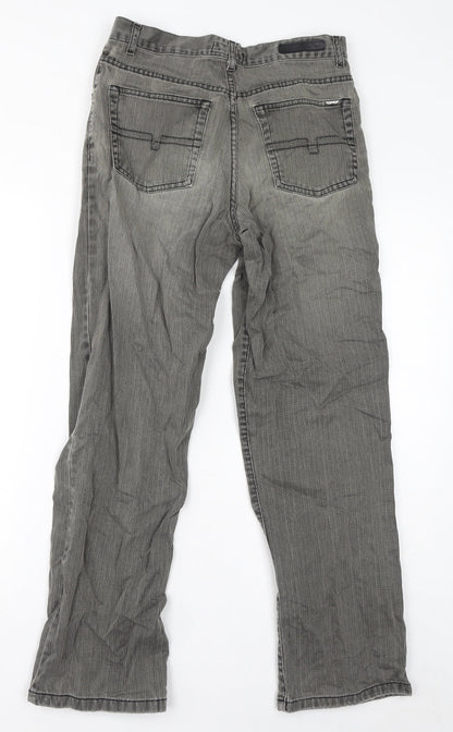 Exclusively Womens Grey Cotton Straight Jeans Size 30 in L30 in Regular Zip