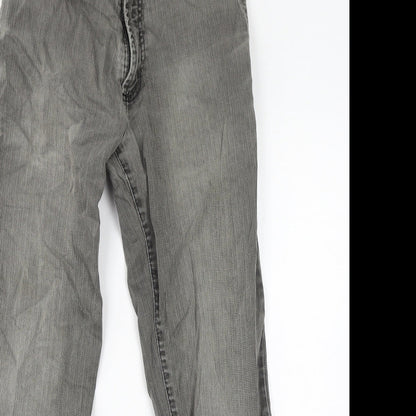 Exclusively Womens Grey Cotton Straight Jeans Size 30 in L30 in Regular Zip