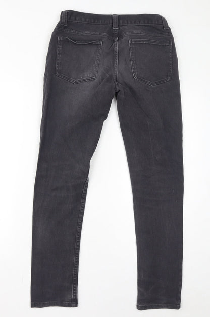 Denim & Co. Womens Grey Cotton Skinny Jeans Size 30 in L32 in Regular Zip