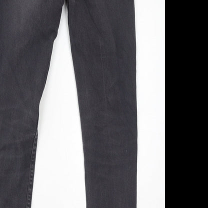 Denim & Co. Womens Grey Cotton Skinny Jeans Size 30 in L32 in Regular Zip
