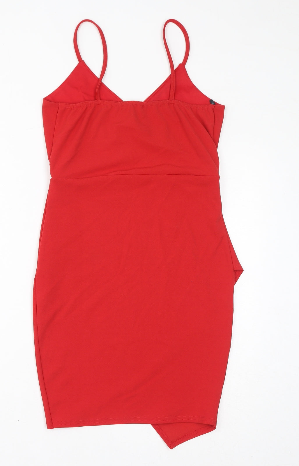 Missguided Womens Red Polyester Bodycon Size 10 V-Neck Pullover