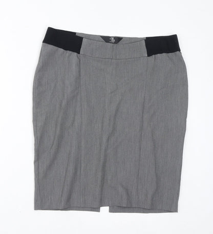 Mothercare Womens Grey Polyester Straight & Pencil Skirt Size 12