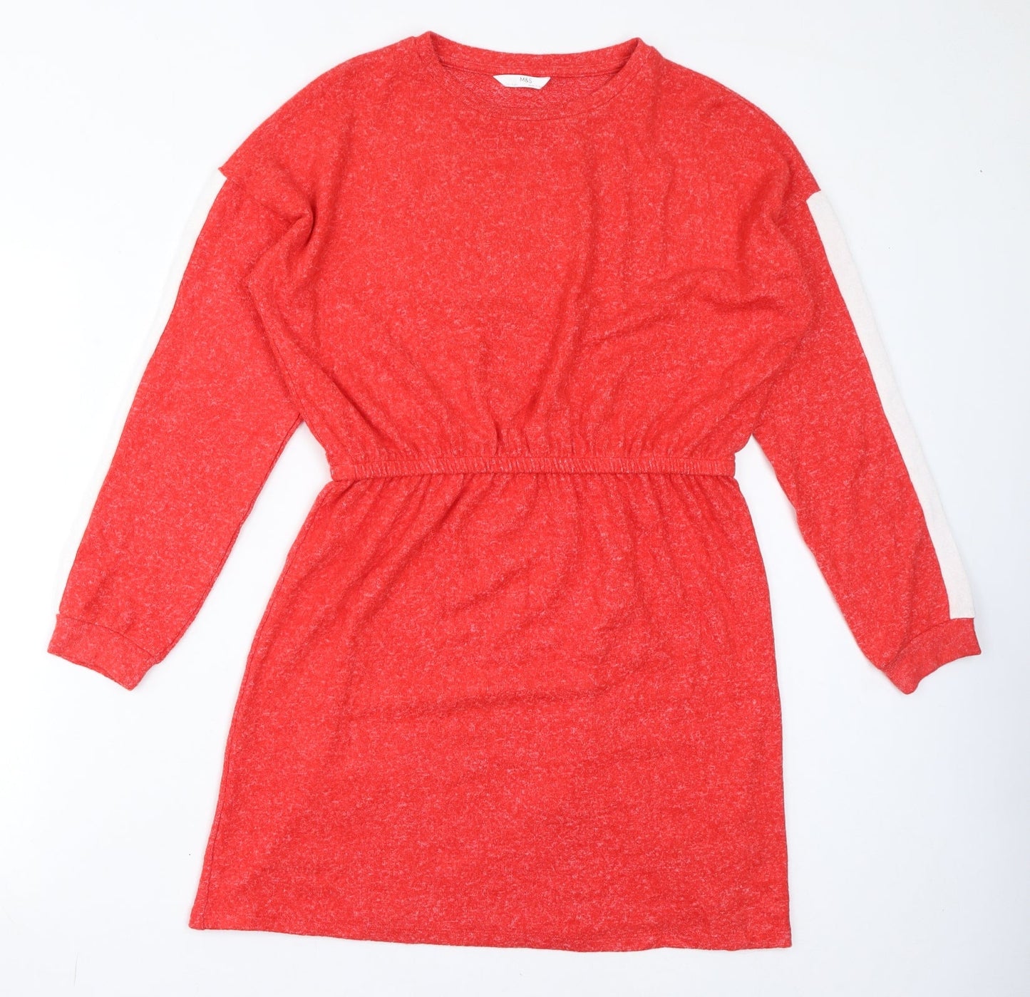 Marks and Spencer Girls Red Viscose A-Line Size 14-15 Years Round Neck Pullover