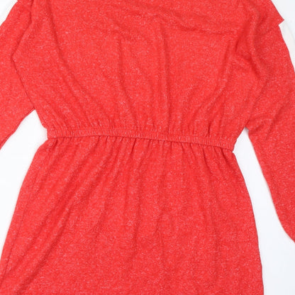 Marks and Spencer Girls Red Viscose A-Line Size 14-15 Years Round Neck Pullover