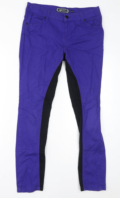 Internacionale Womens Blue Cotton Skinny Jeans Size 14 L29 in Regular Zip