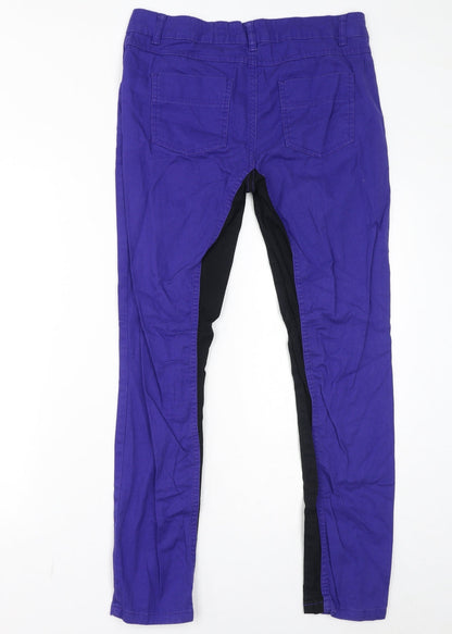 Internacionale Womens Blue Cotton Skinny Jeans Size 14 L29 in Regular Zip