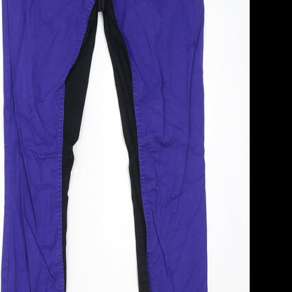Internacionale Womens Blue Cotton Skinny Jeans Size 14 L29 in Regular Zip