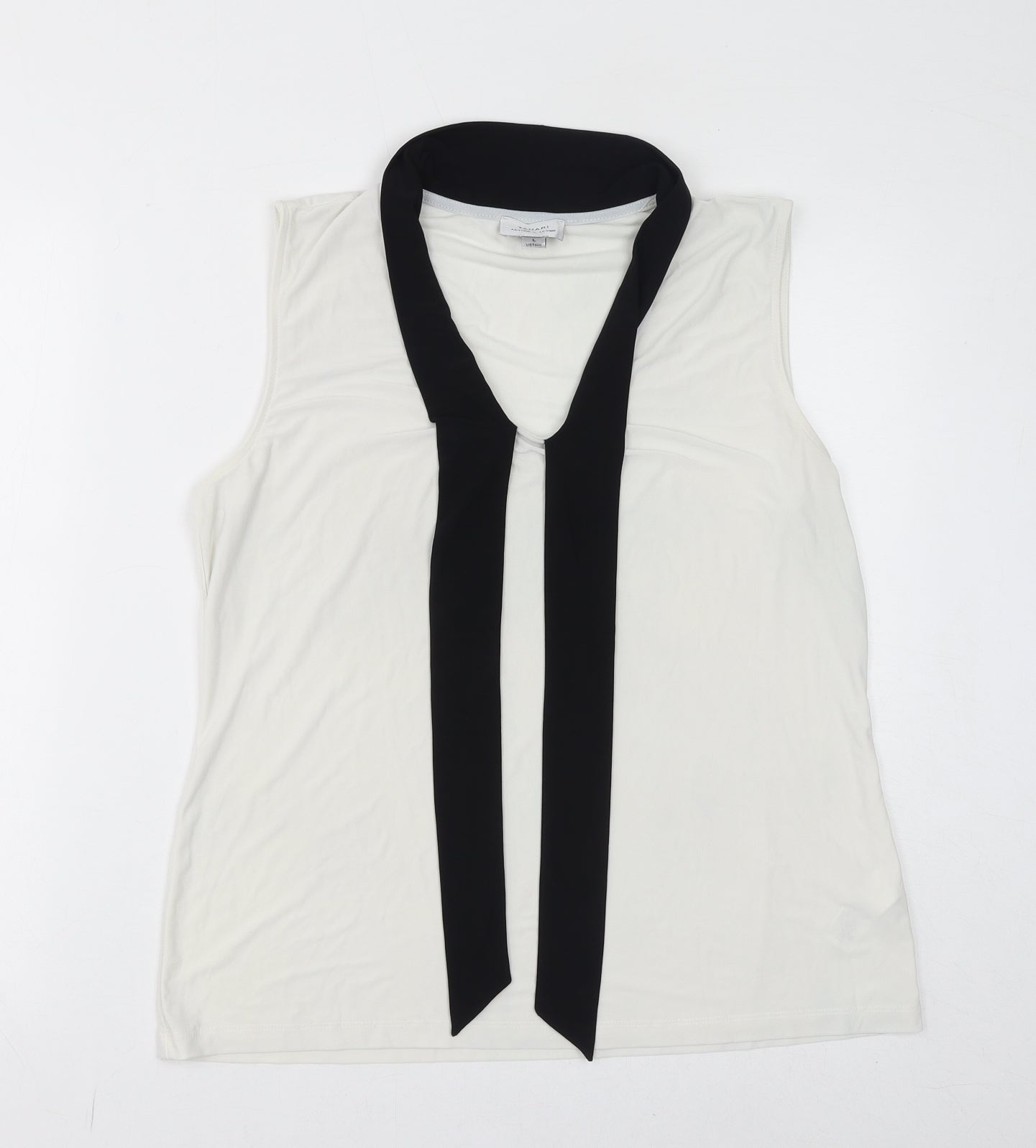 Womens UK Size L Tahari White Basic Tank