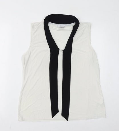 Womens UK Size L Tahari White Basic Tank