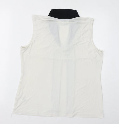 Womens UK Size L Tahari White Basic Tank