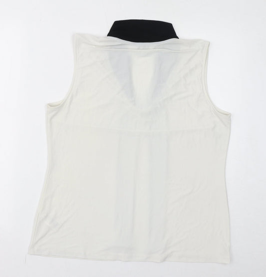 Womens UK Size L Tahari White Basic Tank