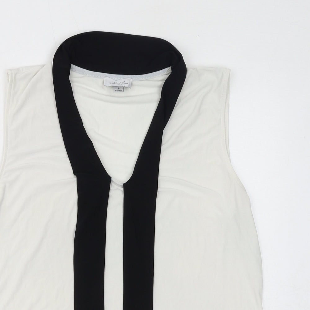 Womens UK Size L Tahari White Basic Tank
