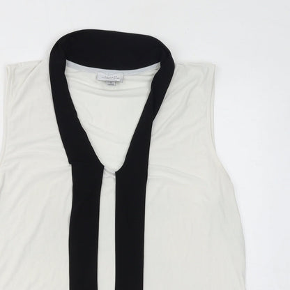Womens UK Size L Tahari White Basic Tank