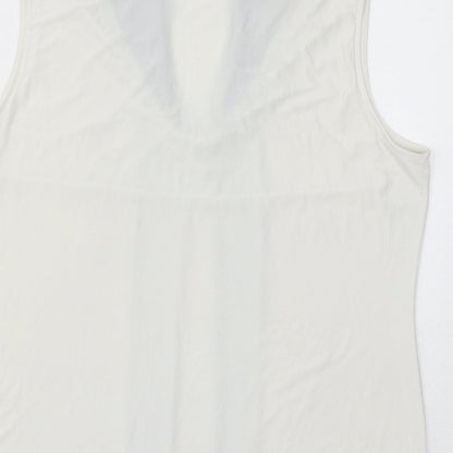 Womens UK Size L Tahari White Basic Tank