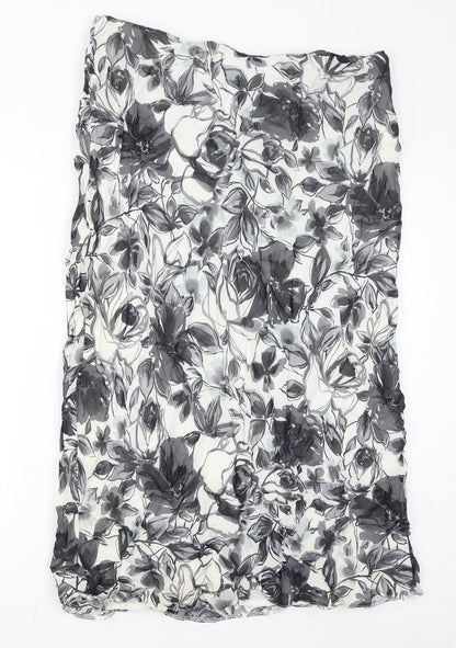 Ann Harvey Womens Grey Floral Viscose A-Line Skirt Size 16 - Mesh