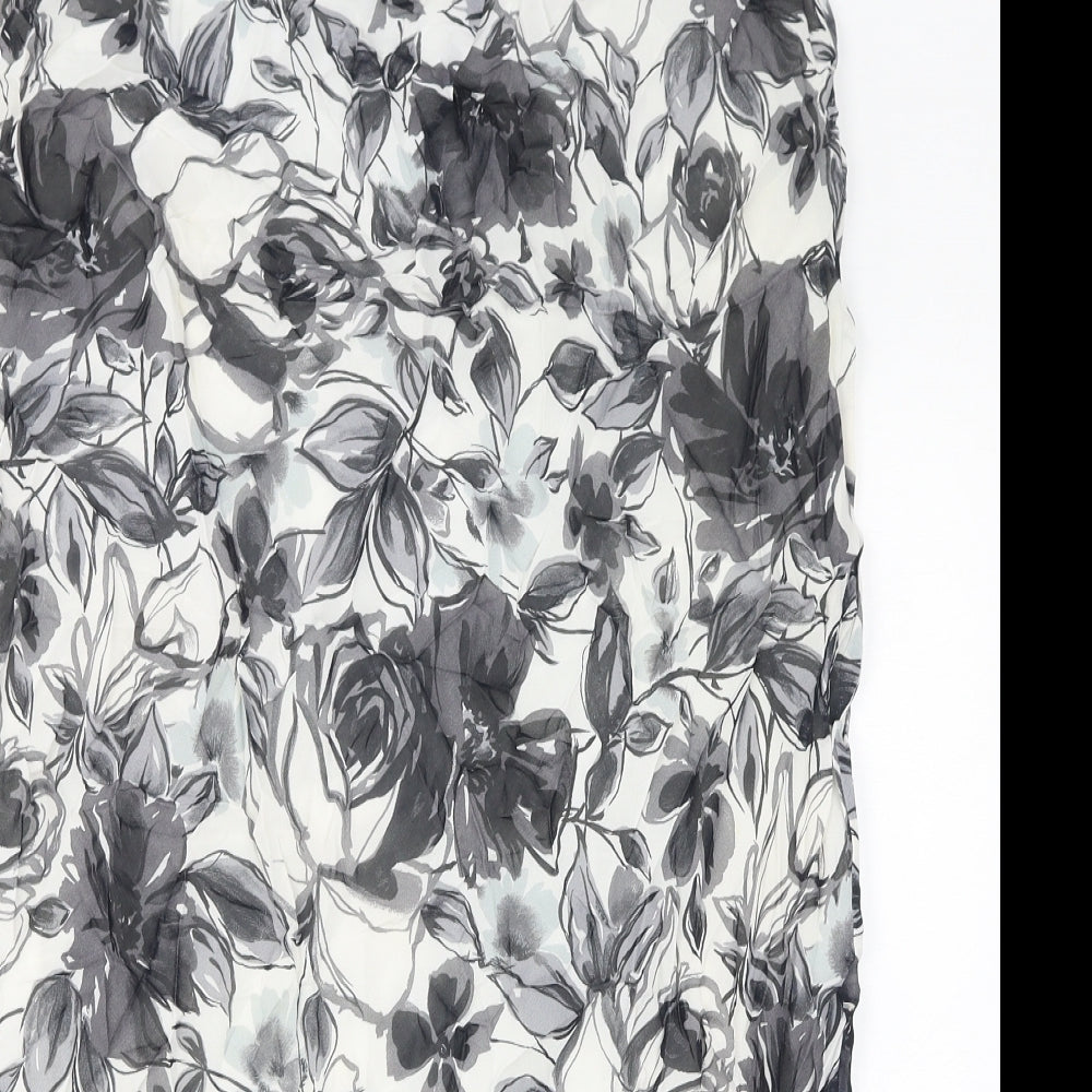 Ann Harvey Womens Grey Floral Viscose A-Line Skirt Size 16 - Mesh