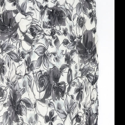 Ann Harvey Womens Grey Floral Viscose A-Line Skirt Size 16 - Mesh