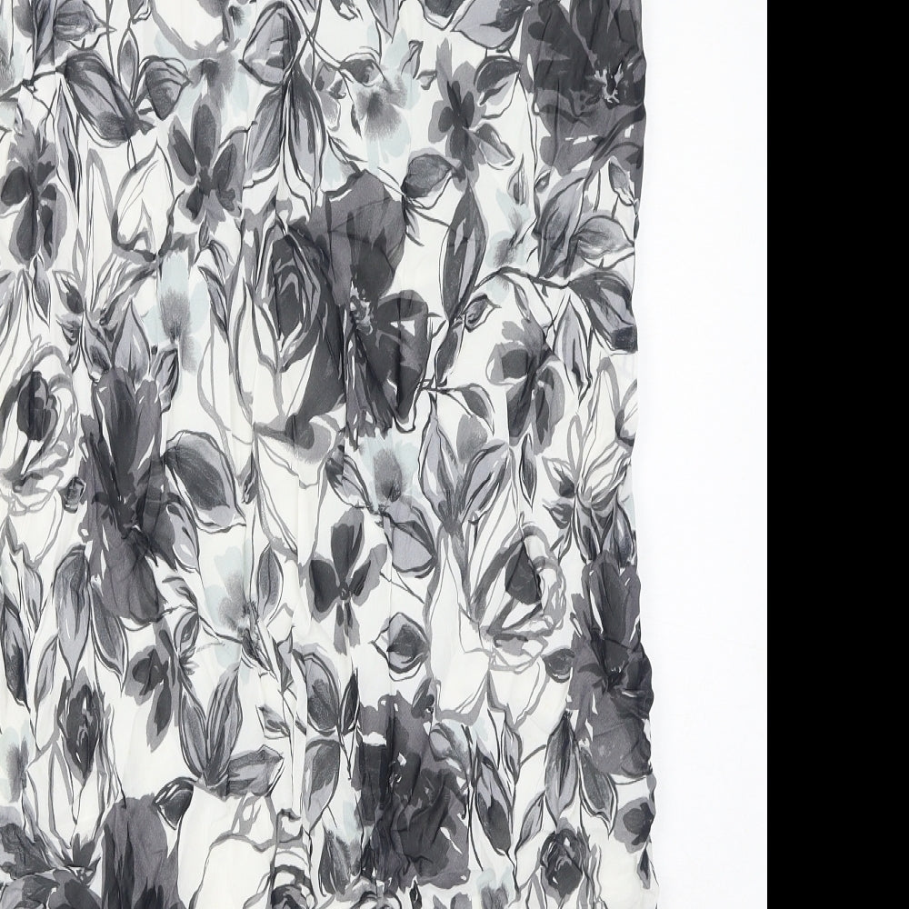 Ann Harvey Womens Grey Floral Viscose A-Line Skirt Size 16 - Mesh