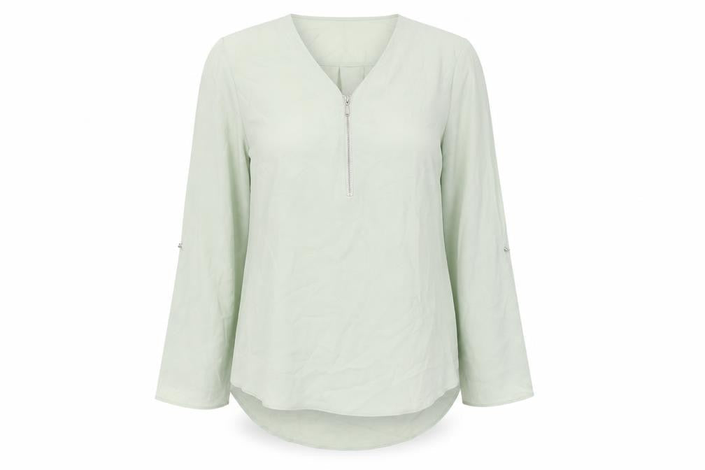 Womens UK Size 10 Et Vous Green Basic Blouse