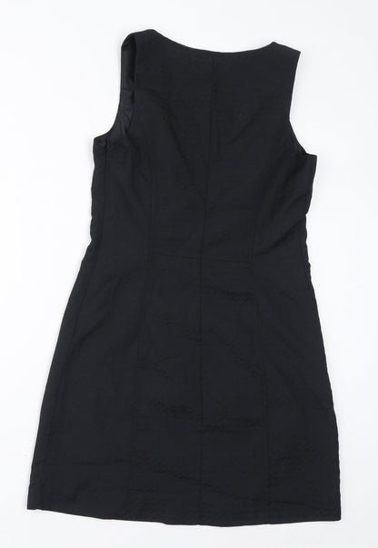 NEXT Womens Black Polyester A-Line Size 10 Round Neck Zip