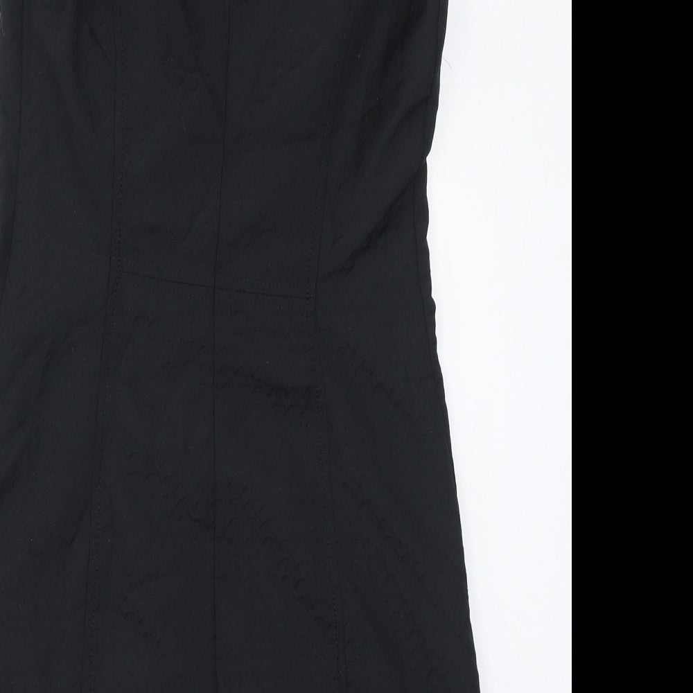 NEXT Womens Black Polyester A-Line Size 10 Round Neck Zip