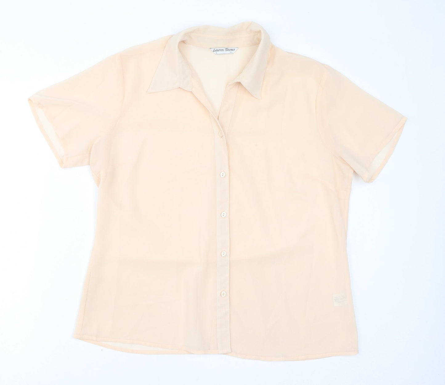 Womens UK Size 16 Lauren Duvar Beige Basic Button-Up