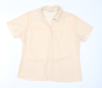 Womens UK Size 16 Lauren Duvar Beige Basic Button-Up